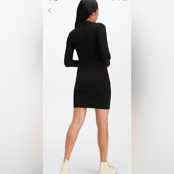 Fabletics Cloud seamless long sleeve polo dress, black size medium - Picture 2 of 4